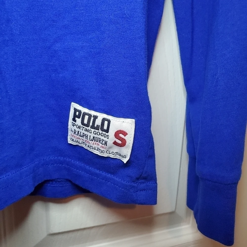 Polo Ralph Lauren Blue Logo Hooded Jersey T-shirt Sz S